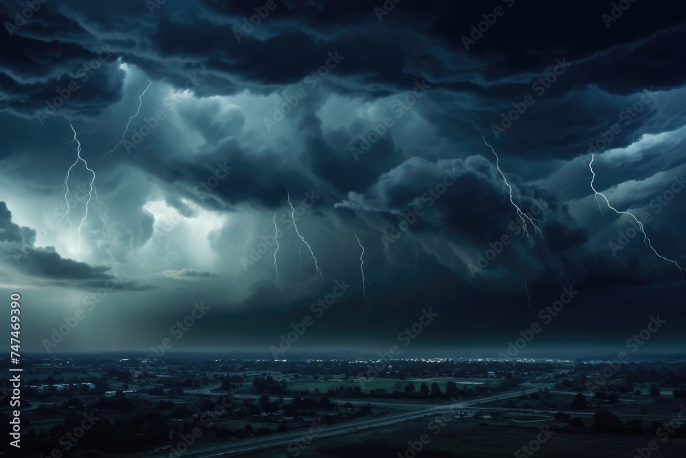 Moody Black Sky Background - Dramatic Storm Clouds with Rain on Dusk ...
