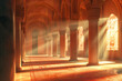 sunlight streaming in traditional mosque interior