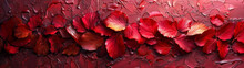 Red Autumn Leaves With Water Drops, Creating A Fresh And Vibrant Natural Background With Seasonal Appeal