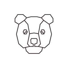 Poster - bear line icon logo vector