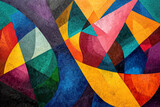 Fototapeta Abstrakcje - a colorful abstract painting with geometric shapes