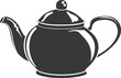 Silhouette teapot black color only full