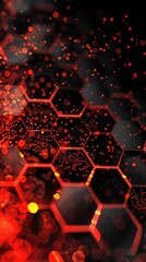 Poster - Digital hexagon abstract background