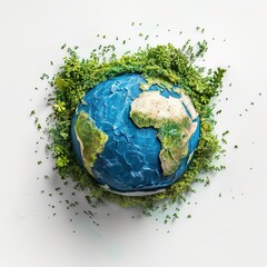 Earth day concept on white background, World environment