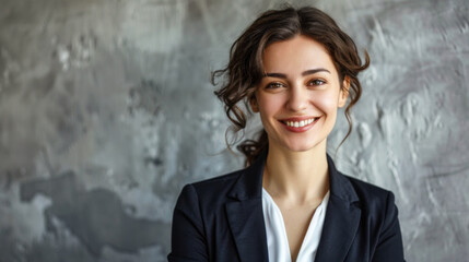 Elegant professional woman with charismatic smile