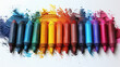 © Clipart Collectors - Photo grunge hand drawn colorful scribble wax pastel, rainbow crayon isolated on white, clipping path