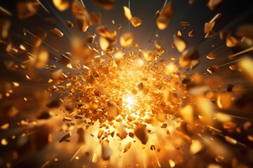 Poster - A bunch of gold pieces flying in the air. Suitable for financial concepts
