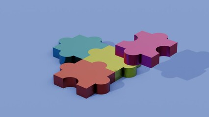 Poster - Metallic color puzzle. Minimal modern motion design. Abstract animation