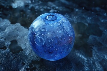 Aufkleber - Close up of a blue ball on a black surface. Suitable for various design projects