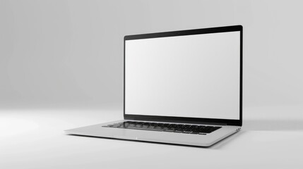 Poster - Modern laptop computer with a blank white screen, perfect for mockups and presentations