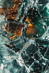 Aufkleber - A close-up image of shattered glass, suitable for illustrating accidents or vandalism