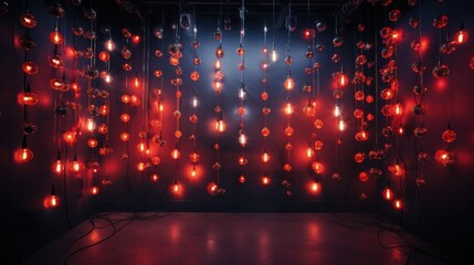 Poster - A room filled with lots of red lights. Suitable for various creative projects