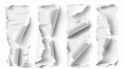 Poster - Four pieces of torn paper on a white background. Perfect for design projects