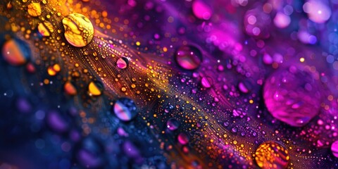 Poster - Close up of water droplets on a surface, suitable for various design projects