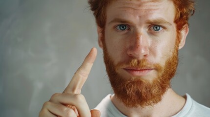 Poster - Close up of a person pointing a finger, suitable for business or educational concepts