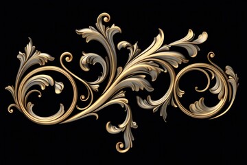 Poster - Elegant gold and silver design on black background. Ideal for luxury branding