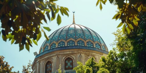 Poster - A dome with a clock on top, suitable for urban design projects