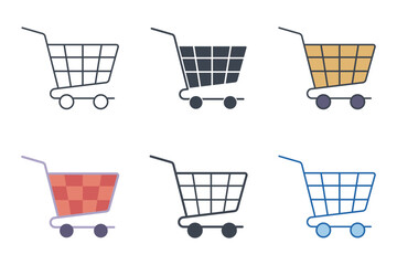 Fototapete - Shopping Cart icon collection with different styles. Shopping Cart icon symbol vector illustration isolated on white background