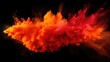 © Fotograf - A vibrant red and orange smoke cloud on a dark background. Perfect for dramatic or abstract concepts