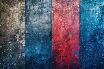 Poster - A weathered wall with patriotic colors. Suitable for backgrounds or textures