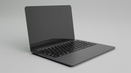 Poster - A laptop computer placed on a table, suitable for technology and workspace concepts