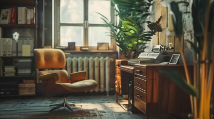 Poster - A simple and functional living room setup. Perfect for home office or study room