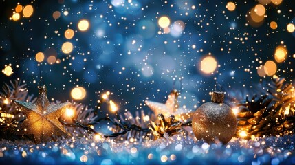 Poster - A festive Christmas tree with glowing lights, perfect for holiday themes