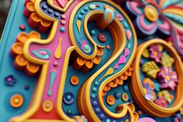 Poster - Close-up view of a vibrant sign on a building, suitable for commercial use
