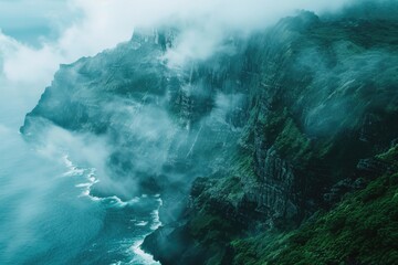 Leinwandbilder - A breathtaking view of the ocean from a high cliff, perfect for travel and nature concepts