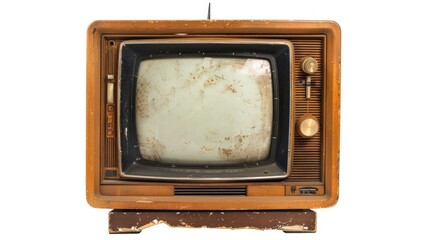 Aufkleber - Old television set with a rusty screen, perfect for retro themes