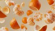 pieces of tangerine, on a light background
