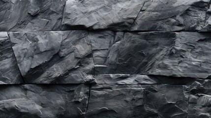 Poster - A simple black and white photo of a rock wall. Suitable for backgrounds or textures