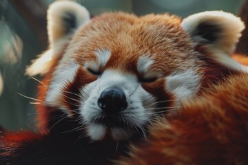 Aufkleber - Close up of a red panda's face, suitable for nature and wildlife themes