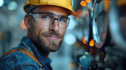 Fototapete - Electrician at work. Generative AI.