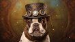 Steampunk French Bulldog, Frenchie, Steampunk dog