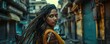 © Влада Яковенко - Cool Indian woman with flying braids on street