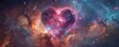 A celestial spectacle with love-themed galaxies arranged in a heart shape, bathed in technology-inspired hues. Ð¡osmic fusion. For Valentine's Day and International Women's Day on March 8th