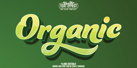 Poster - organic editable text effect, customizable nature and green 3d font style