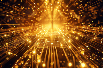 Poster - A computer generated image of a glowing circuit board