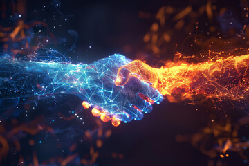 Poster - A digital image of two hands shaking each other