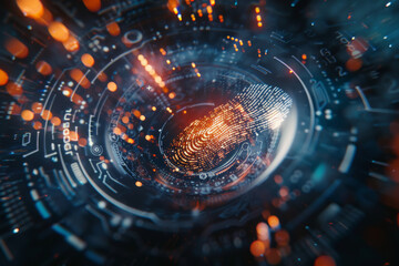 Poster - A futuristic image of a fingerprint with the word turbo on it