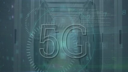 Poster - Animation of 5g text and data processing over server room