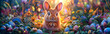 Easter Bunny Decorated Egg Adorable Rabbit Spring Sale Promotion Event Banner Header