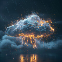 Poster - A cloud with lightning coming out of it