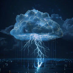 Aufkleber - A cloud with lightning bolts coming out of it