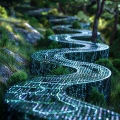 Poster - A row of sculptures in the shape of a snake