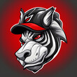© Andrii Yablonskyi - A mascot logo of a zebra head wearing cap for a s club or team animal mascot logotype сreated with Generative Ai