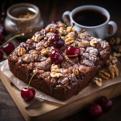 Wall Mural - Tasty dessert for Valentine's day red velvet cake in shape of hearts