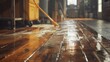 Freshly mopped floor, Nice clean but slippery Generative AI