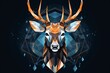 a low poly deer with antlers
